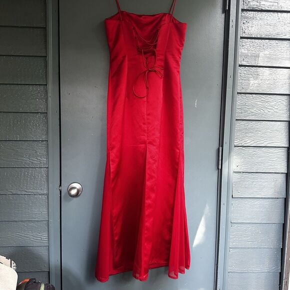 Vintage 90s Y2K Zum Zum Niki Livas Prom Gown Red Dress Rhinestone Fairy Corset 5 - Picture 2 of 11